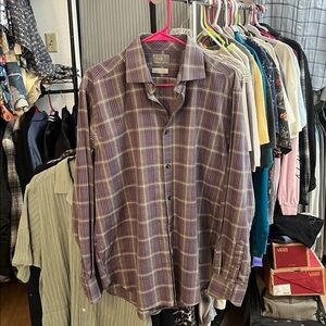 Thomas Dean Purple Checkered Men's Shirt